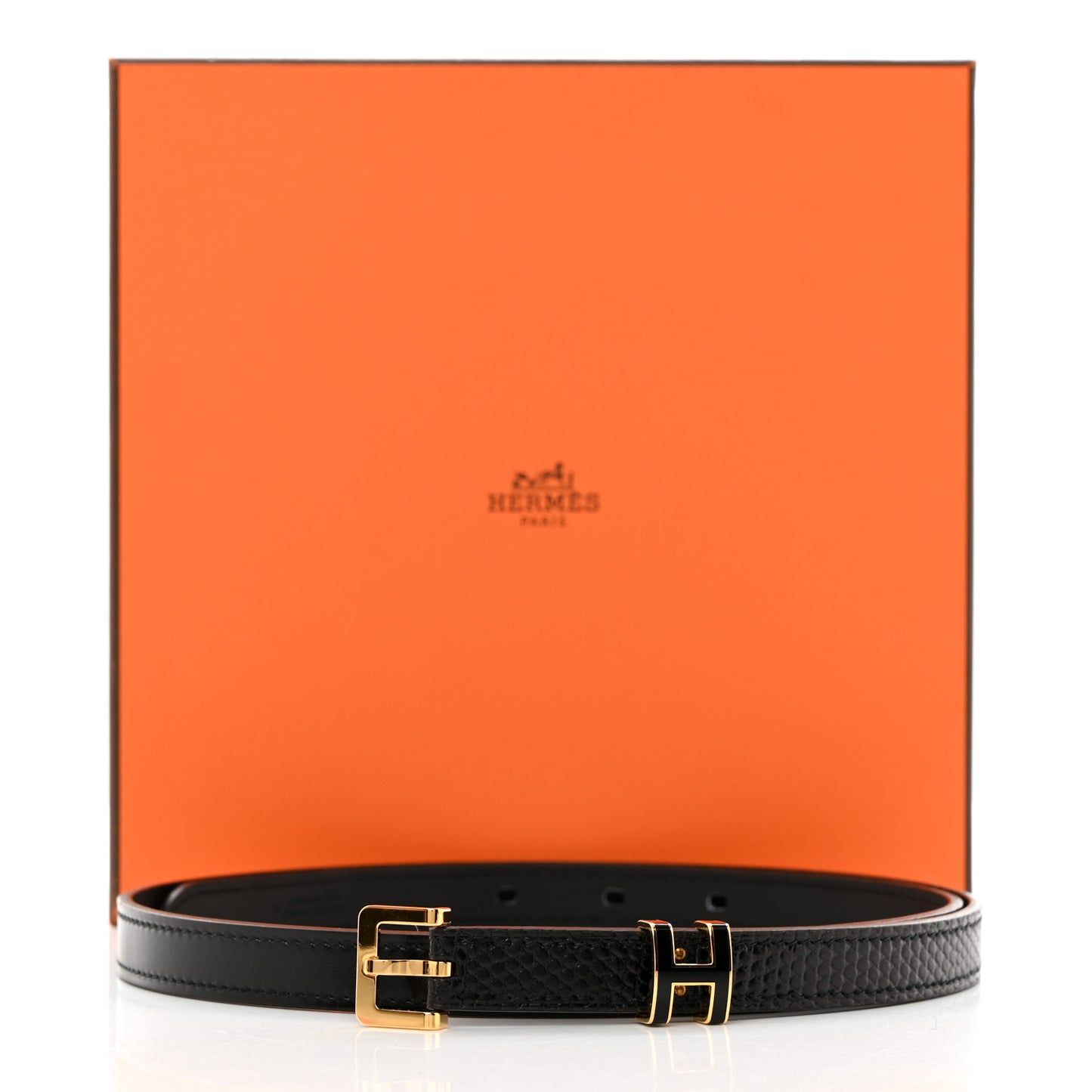 Box Calfskin Lizard Pop H Trio 15 Belt 75 30 Black