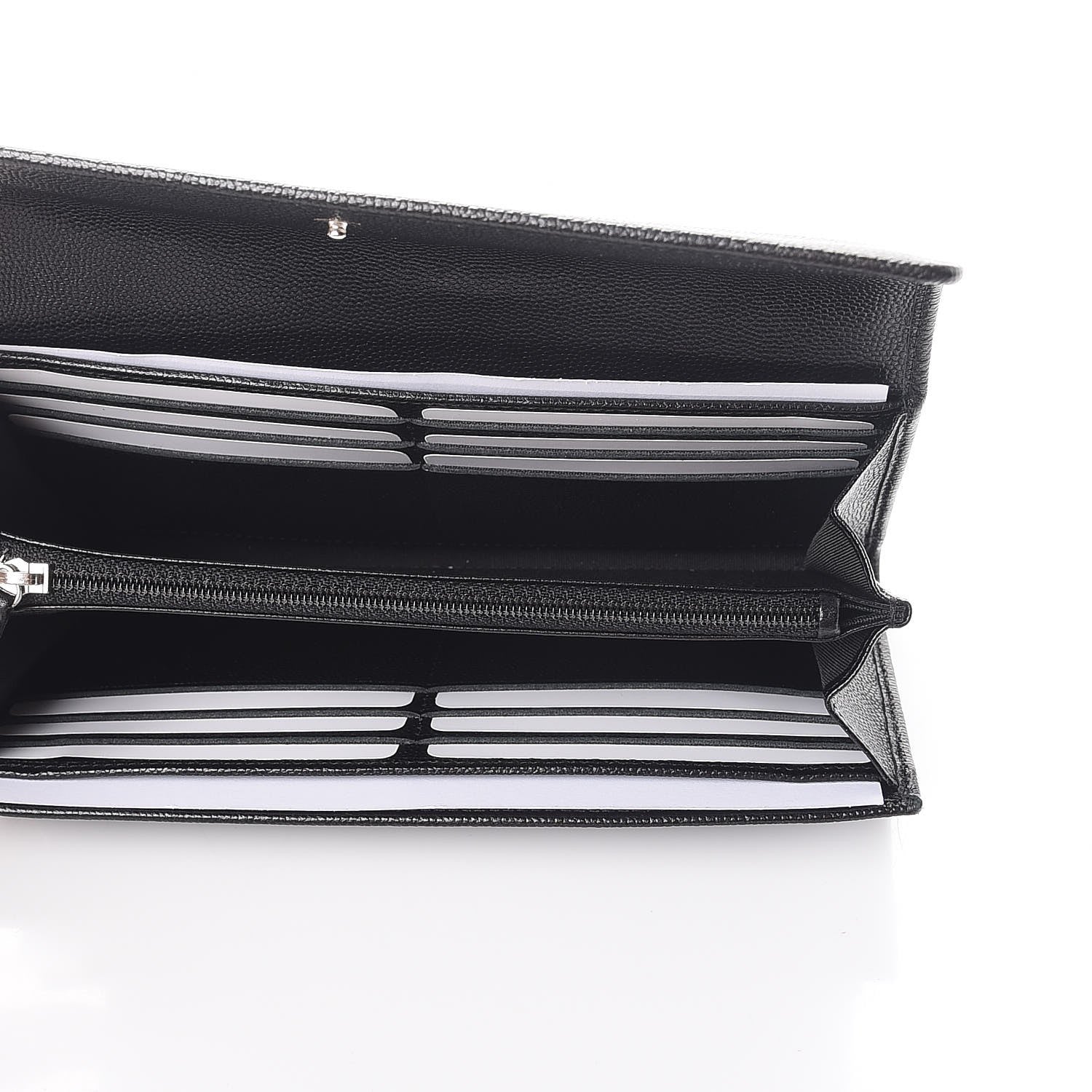 Chanel Caviar Sevruga CC Large Gusset Flap Wallet Black 5 of 9