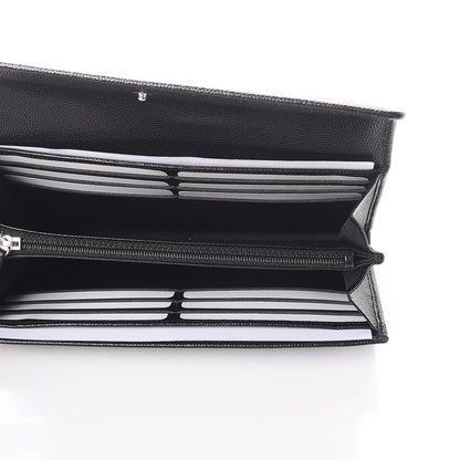 Chanel Caviar Sevruga CC Large Gusset Flap Wallet Black 5 of 9