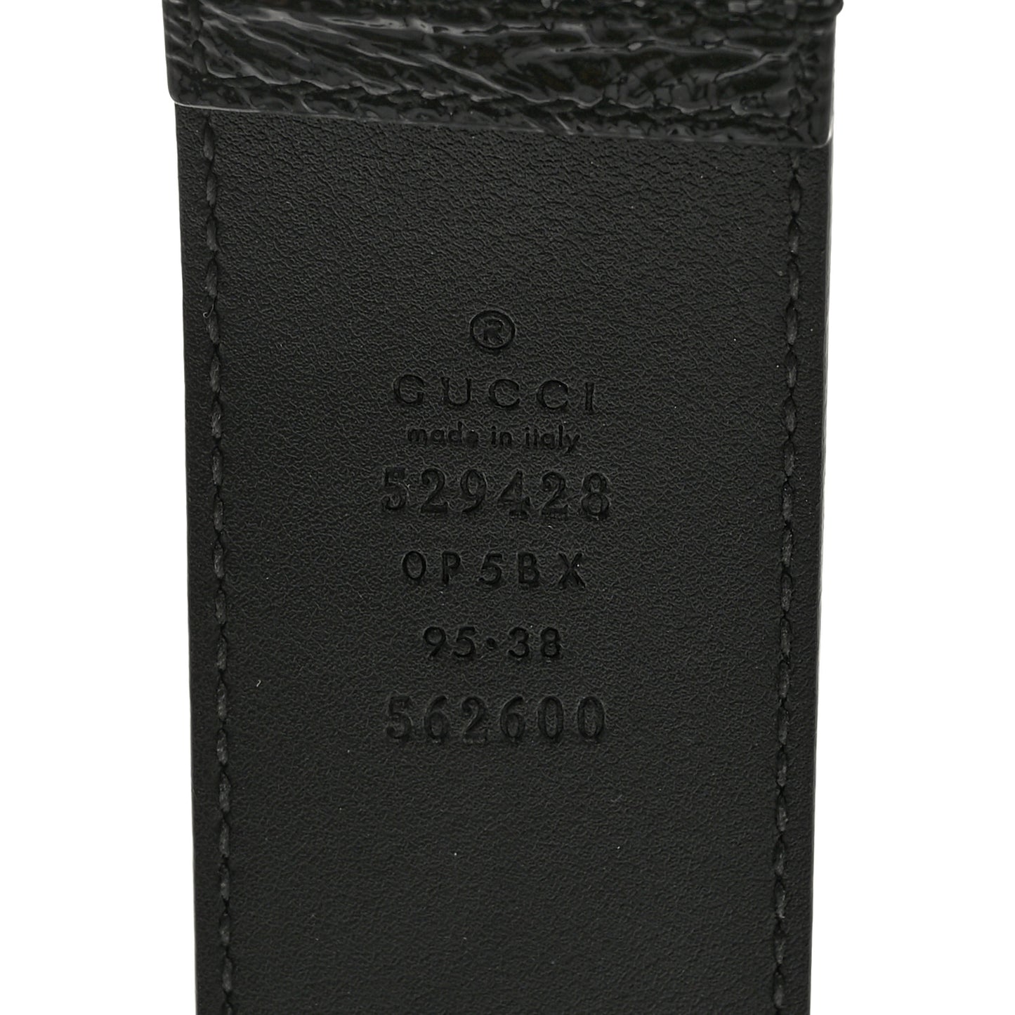 Patent Rubber Game Patch Logo Belt Bag 95 38 Black