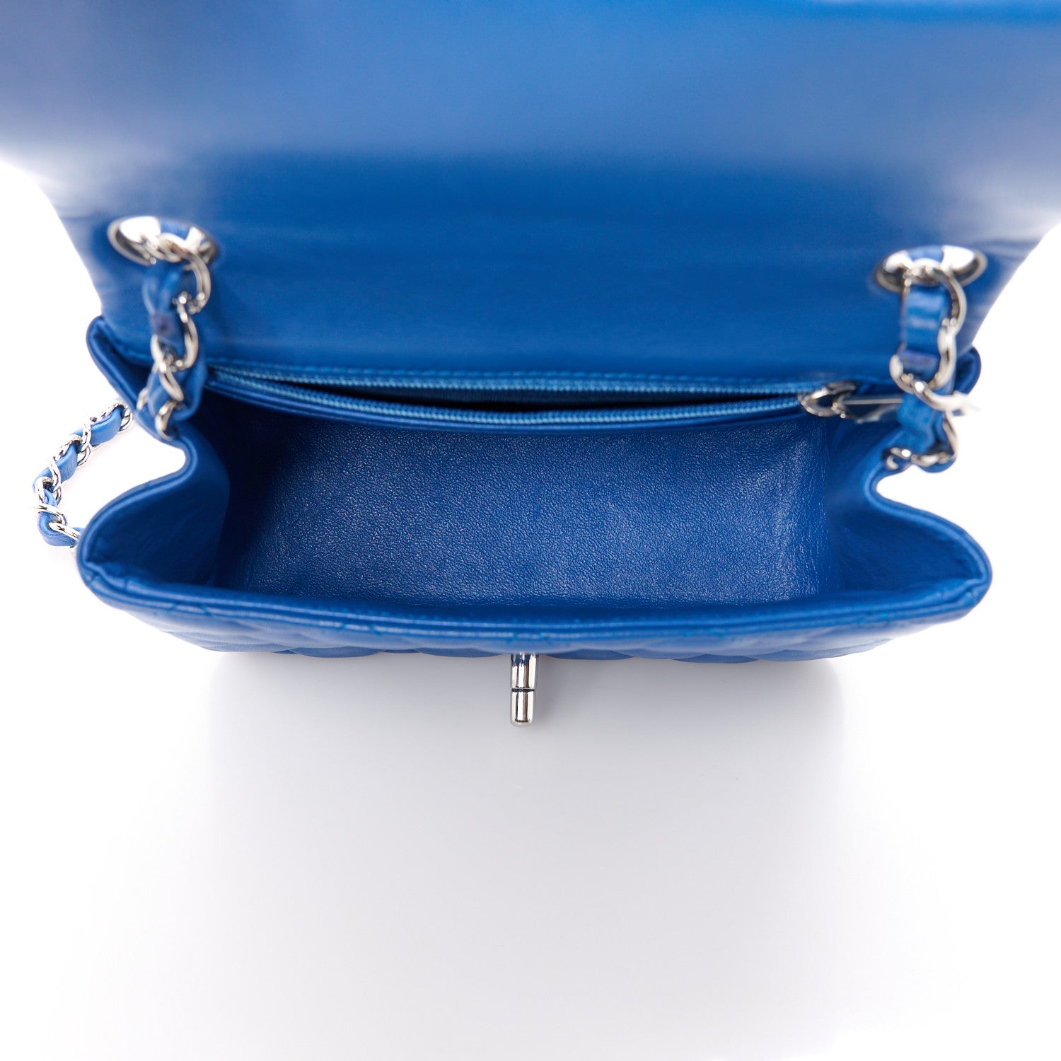Chanel Lambskin Quilted Mini Square Flap Blue 5 of 11
