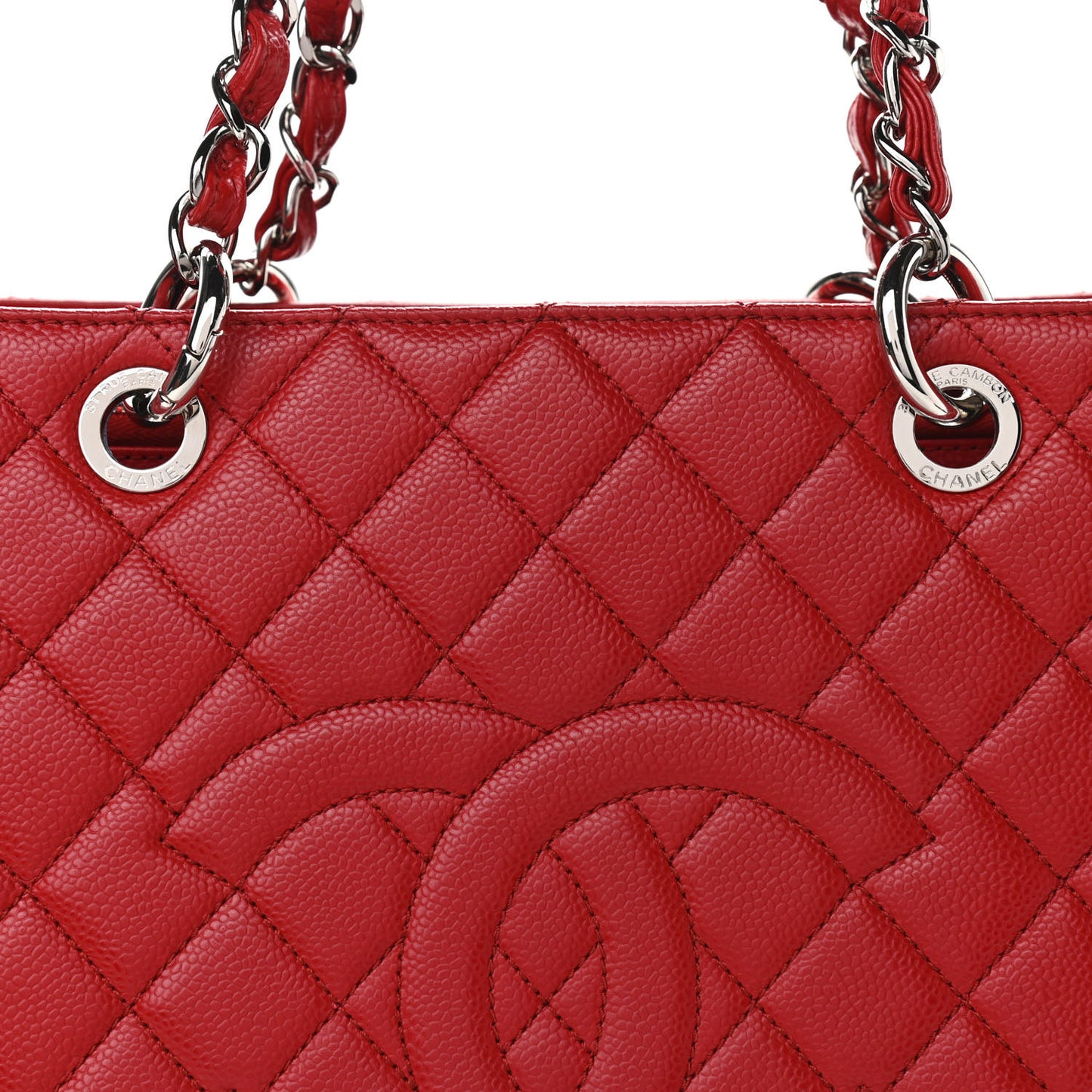 Caviar Quilted Grand Shopping Tote GST Red
