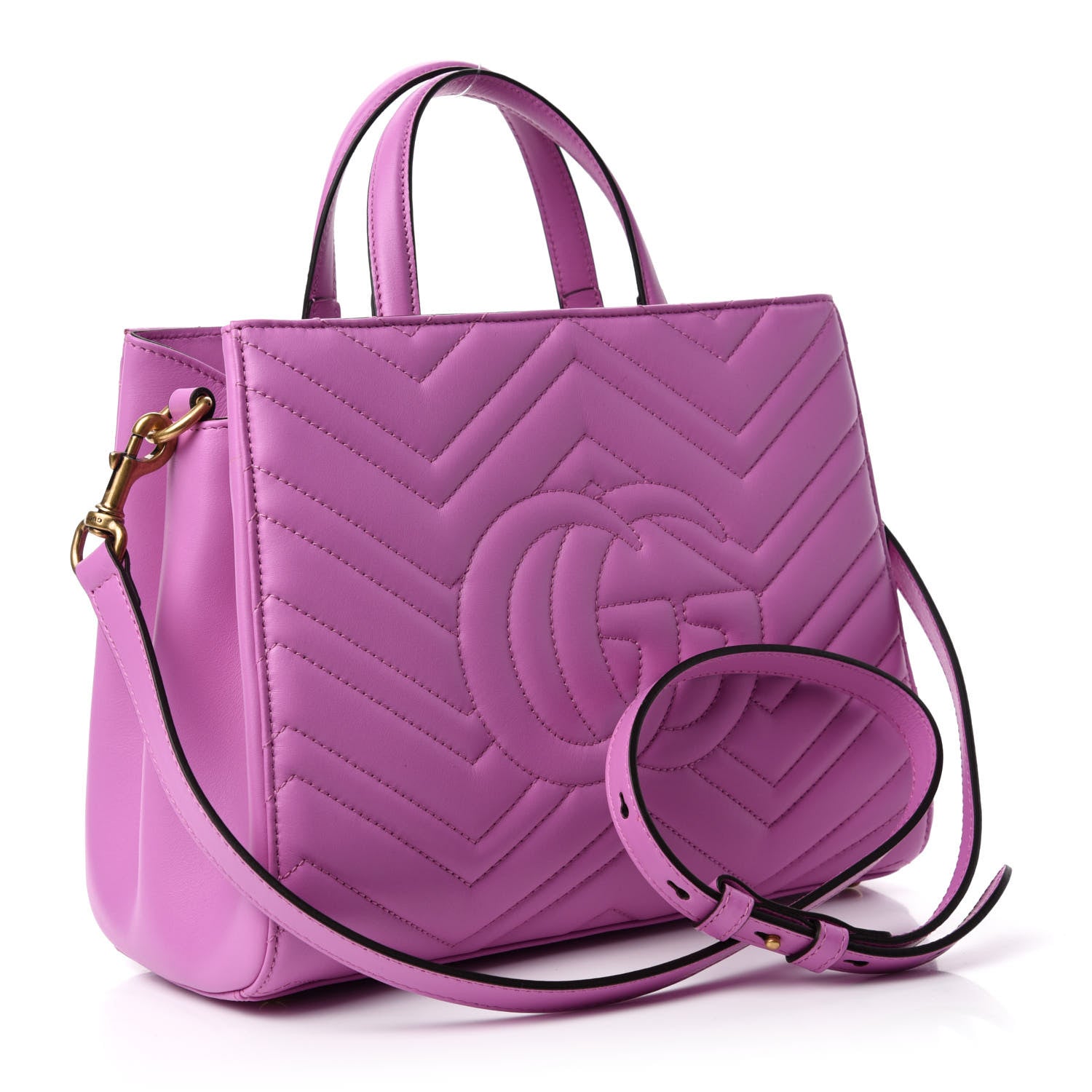 Gucci Calfskin Matelasse Small GG Marmont Tote Candy Mousse 4 of 11