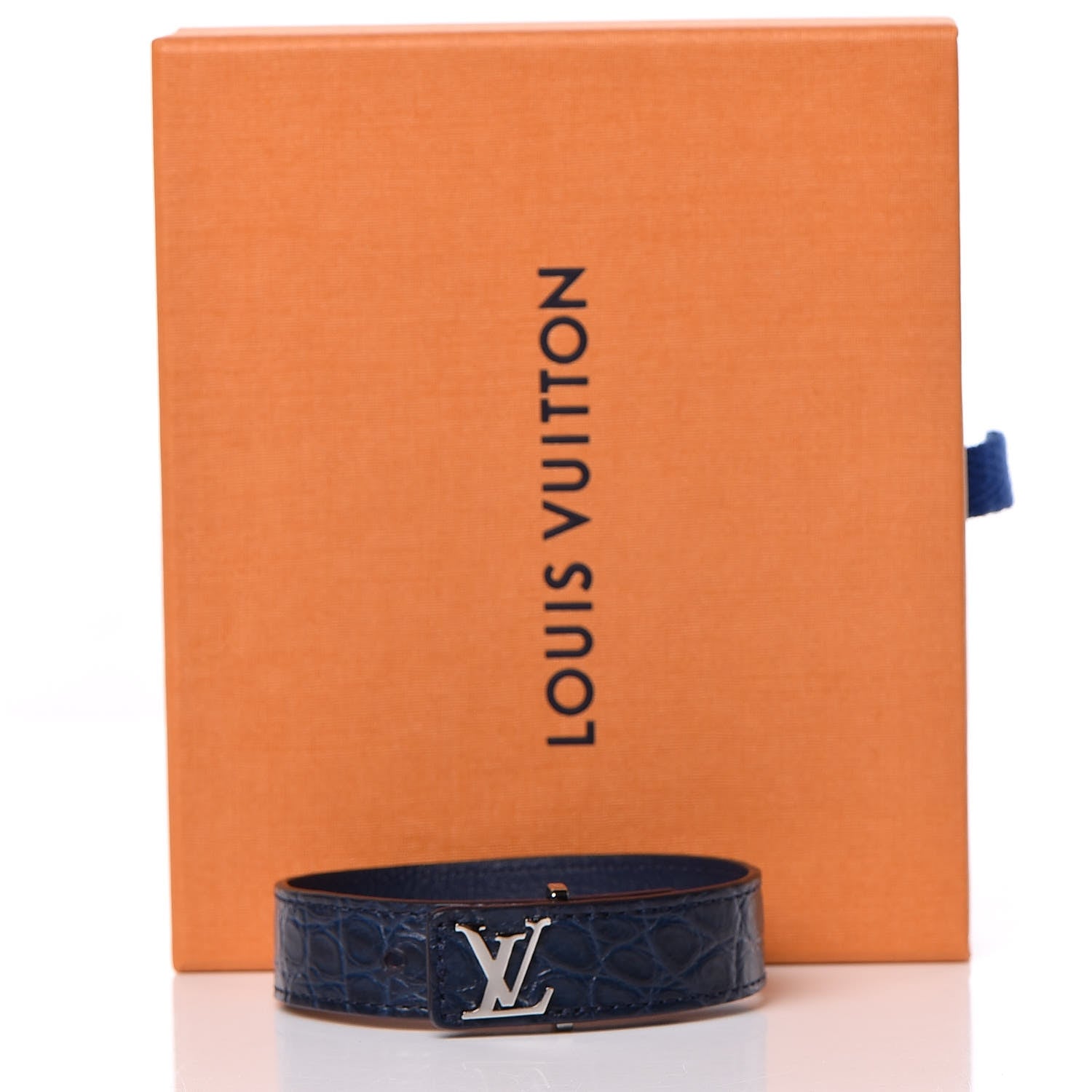 Louis Vuitton Crocodile LV Slim Bracelet 21 Navy 10 of 10