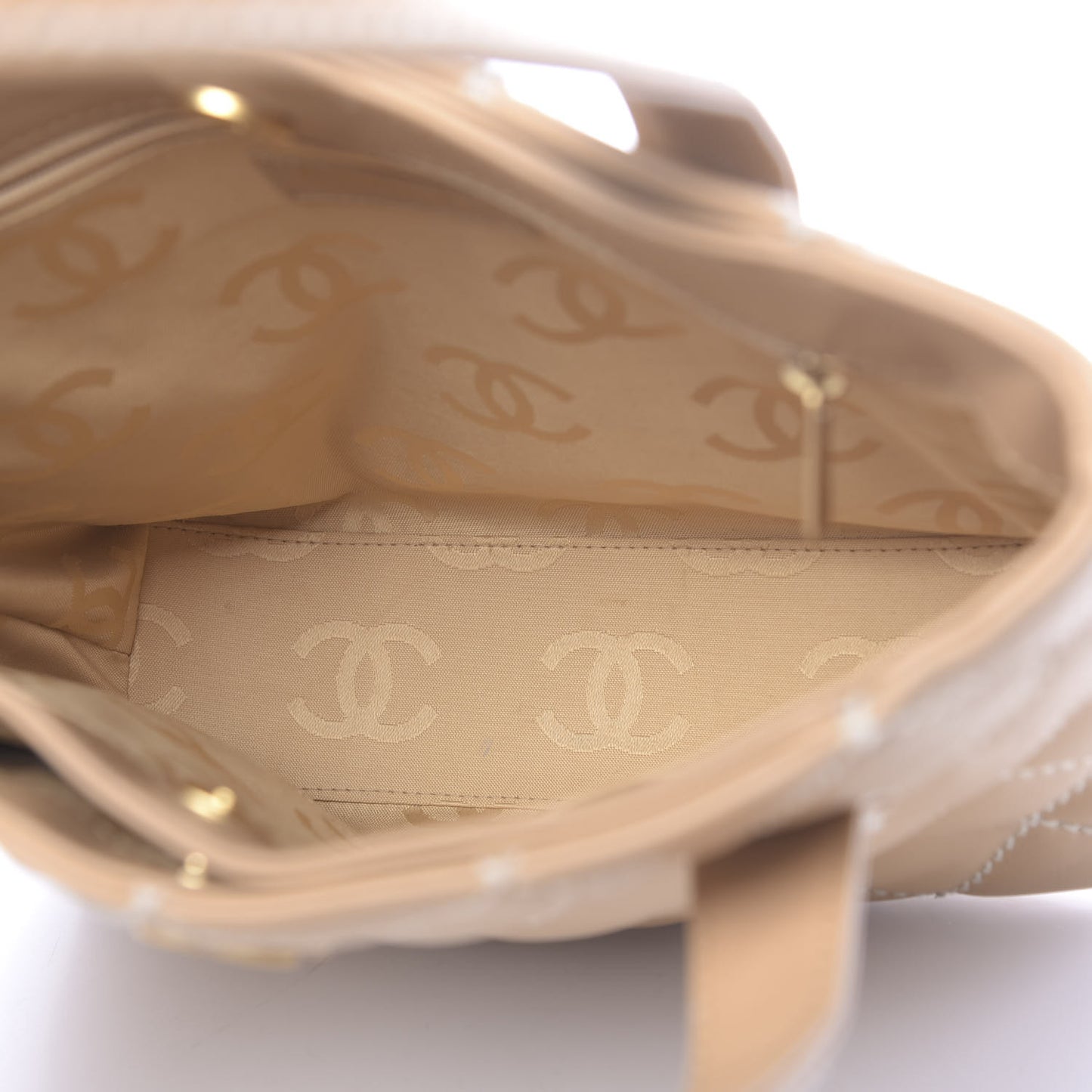 Calfskin Wild Stitch Tote Beige