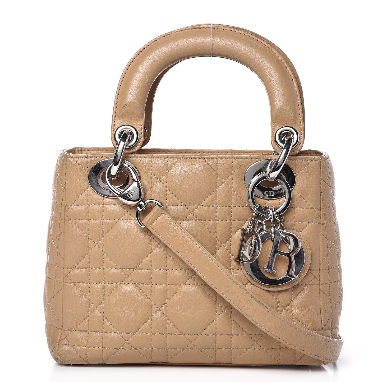 Lambskin Cannage Mini Lady Dior Beige