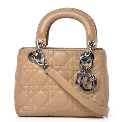 Christian Dior Lambskin Cannage Mini Lady Dior Beige 1 of 14