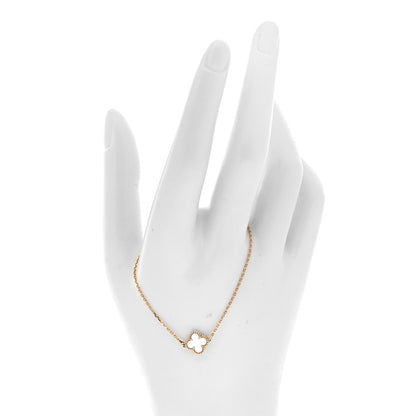 Van Cleef & Arpels 18K Yellow Gold Mother of Pearl Sweet Alhambra Bracelet 2 of 7