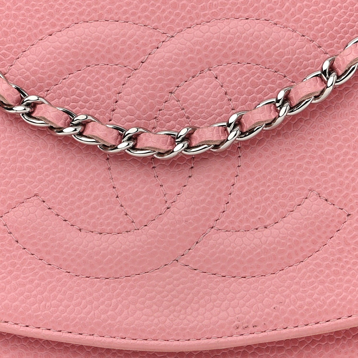 Chanel Caviar Timeless CC Wallet on Chain WOC Pink 10 of 19