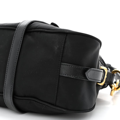 Prada Tessuto Nylon Soft Calfskin Shopping Satchel Black 12 of 13