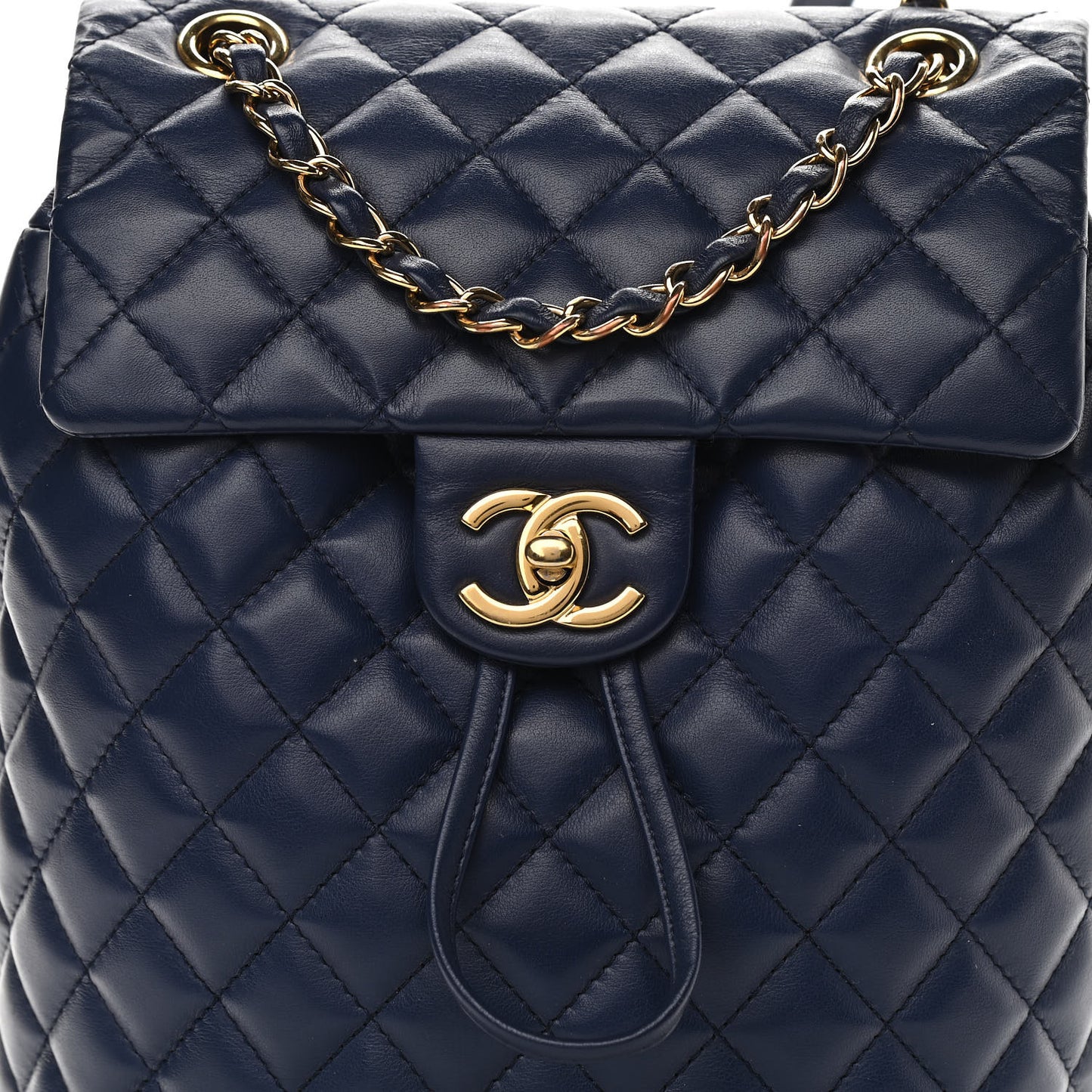 Calfskin Quilted Small Urban Spirit Backpack Navy