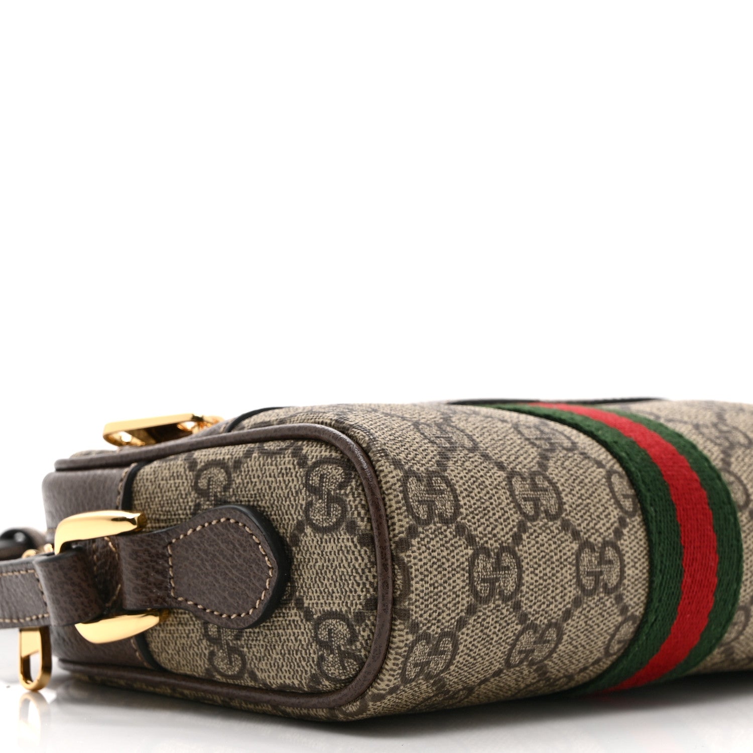 Gucci GG Supreme Monogram Web Mini Ophidia Shoulder Bag Brown 9 of 10