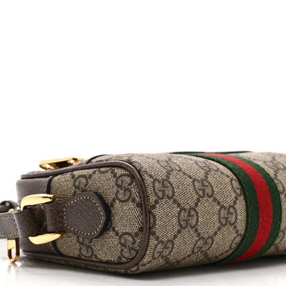 Gucci GG Supreme Monogram Web Mini Ophidia Shoulder Bag Brown 9 of 10