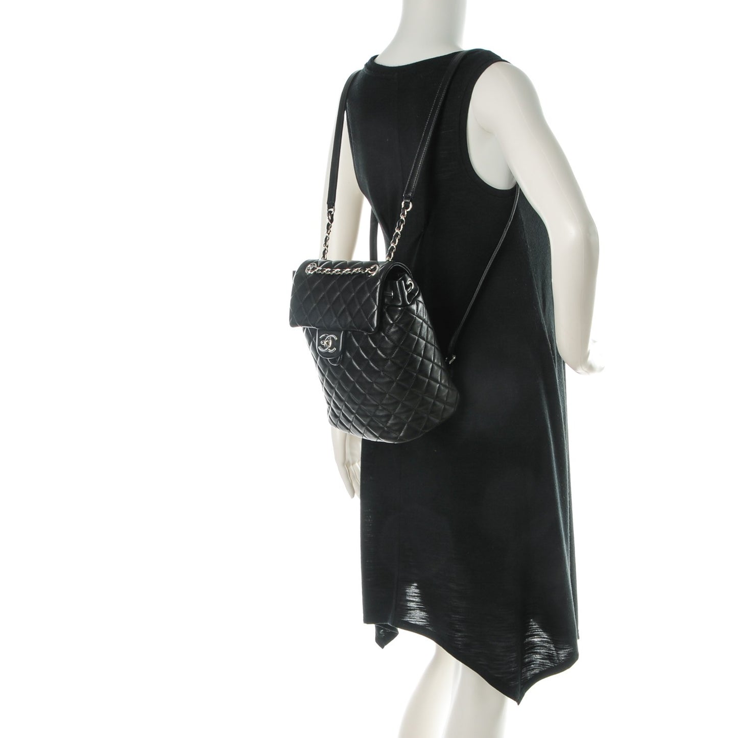 Lambskin Quilted Small Urban Spirit Backpack Black
