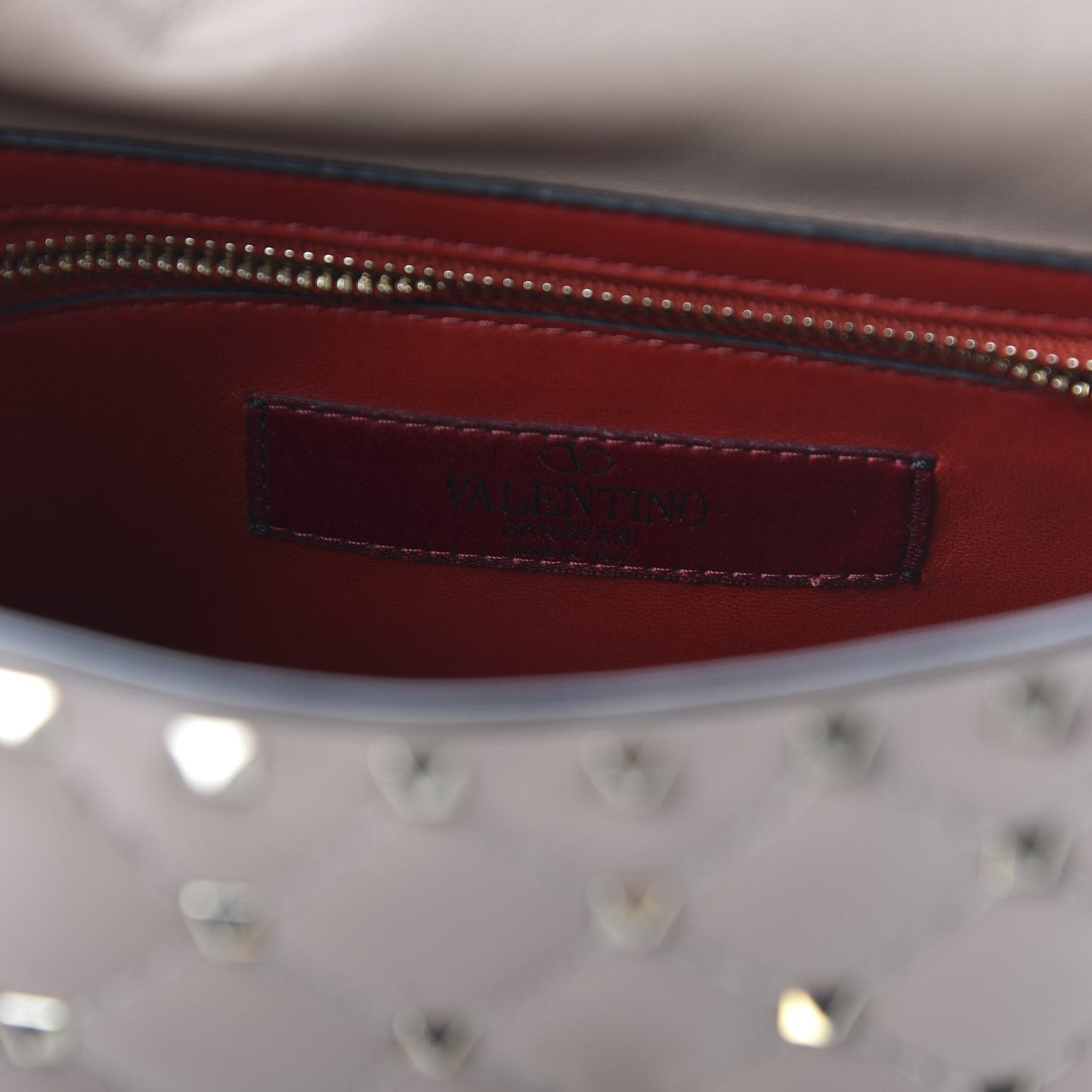 Lambskin Medium Rockstud Spike Shoulder Bag Poudre