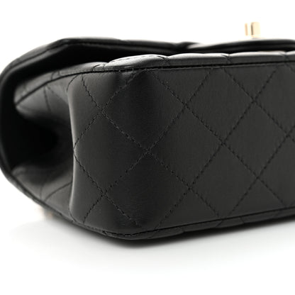 Chanel Lambskin Quilted Mini Top Handle Rectangular Flap Black 9 of 11