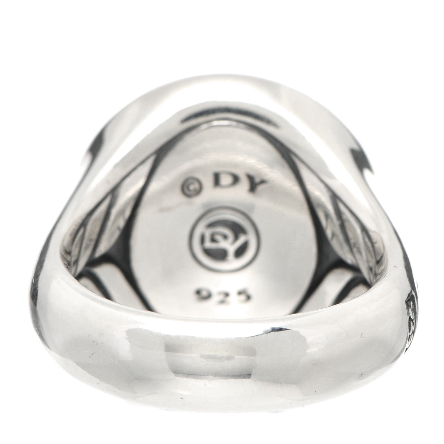David Yurman Sterling Silver Black Diamond Maritime Compass Signet Ring 57 8 4 of 5