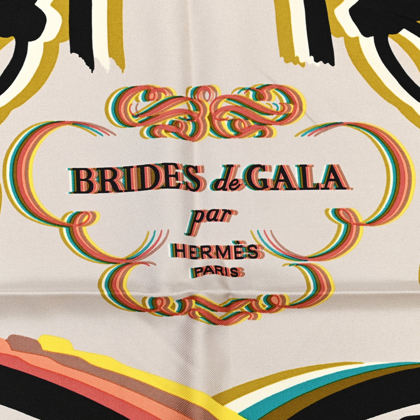Silk Brides De Gala Shadow Scarf 90 Beige Ebene Jaune