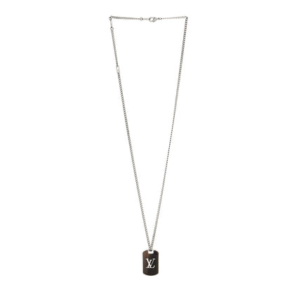 Louis Vuitton Monogram Chain Shades Locket Pendant Necklace Silver 3 of 8