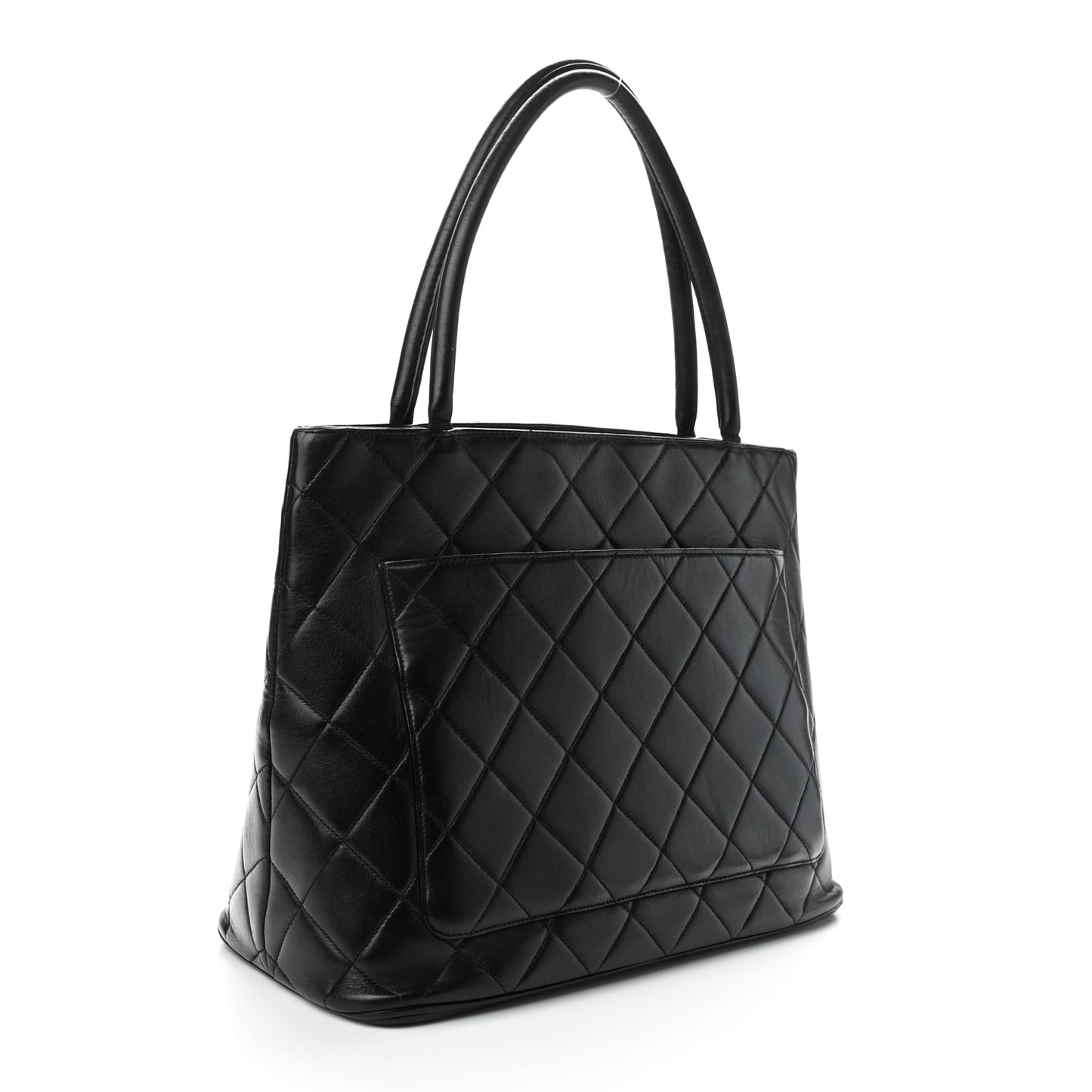 Lambskin Quilted Medallion Tote Black