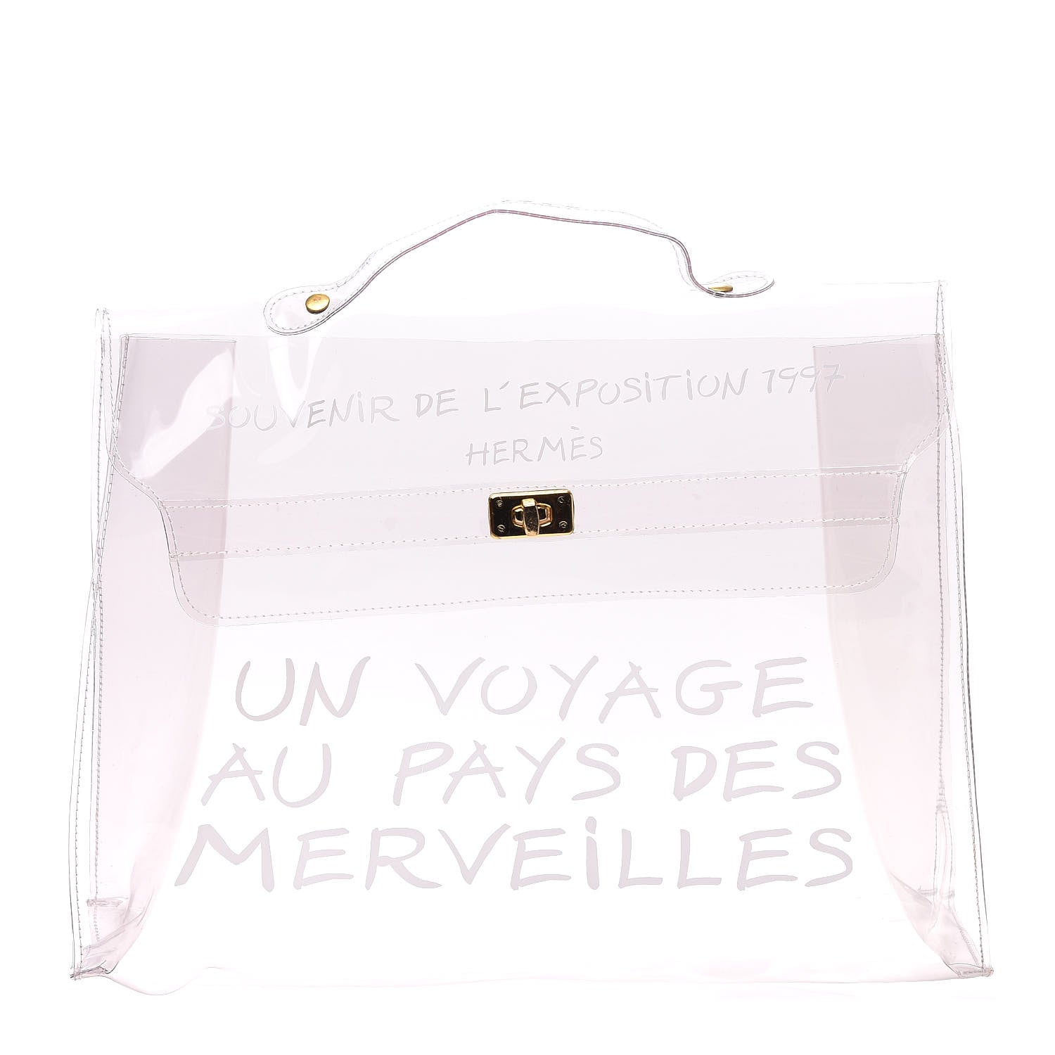 Hermes Vinyl Souvenir De L'Exposition Kelly Transparent 1 of 8