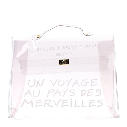 Hermes Vinyl Souvenir De L'Exposition Kelly Transparent 1 of 8