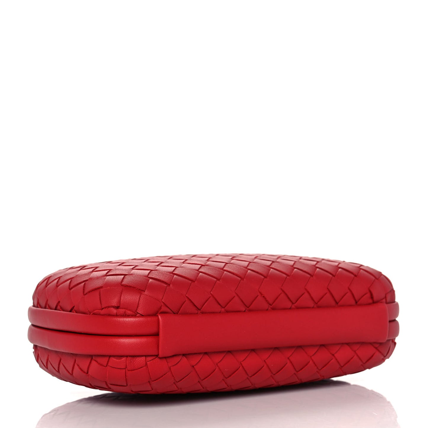 Nappa Intrecciato Chain Knot Clutch China Red