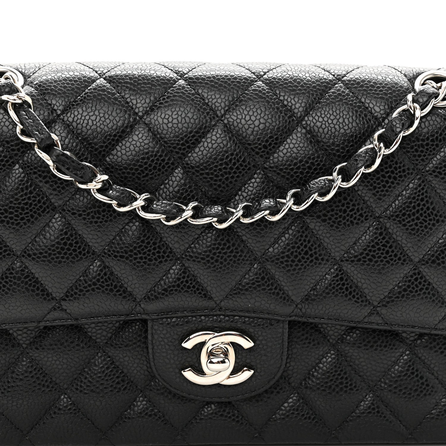 Chanel Caviar Quilted Medium Double Flap Black 8 of 11