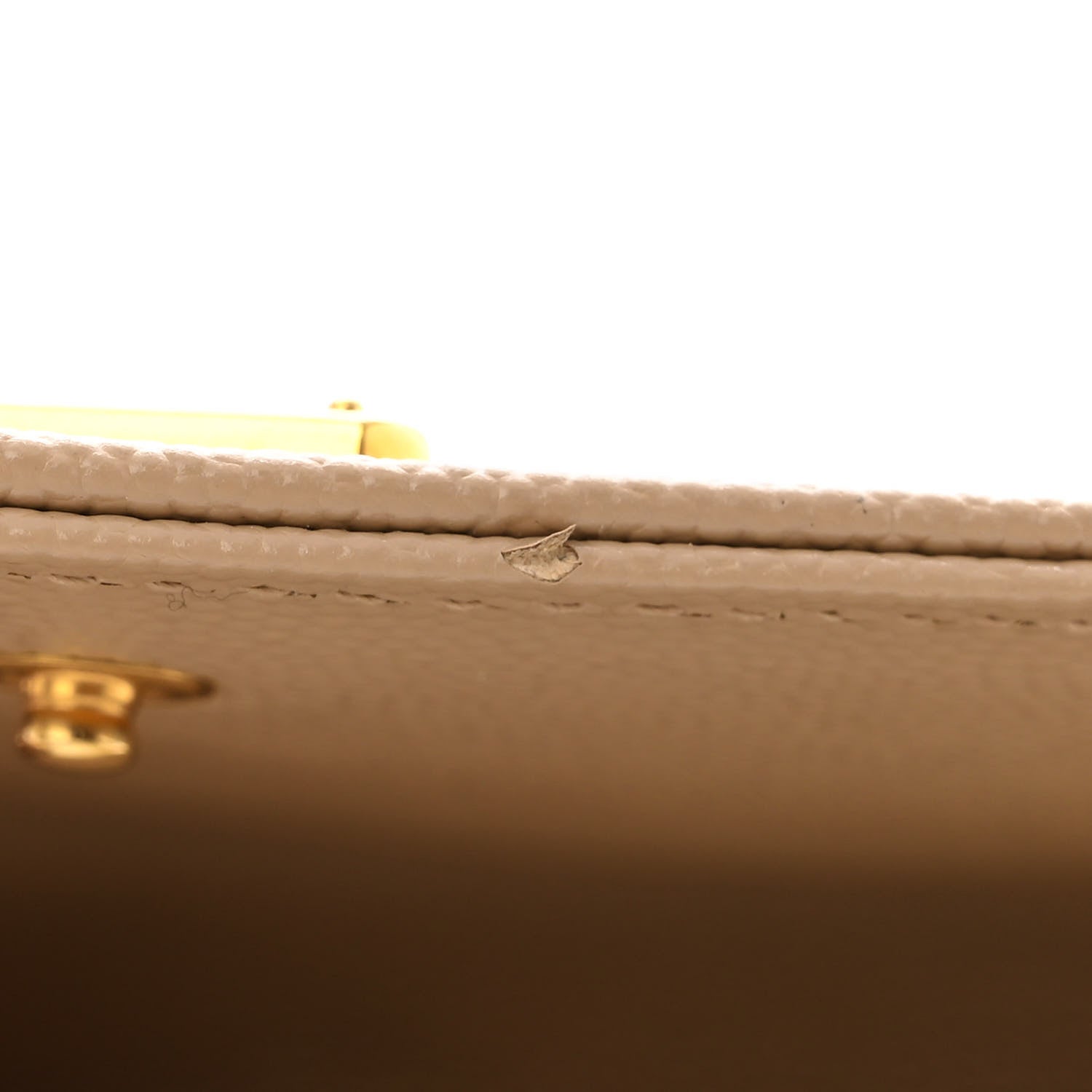 Saint Laurent Grain De Poudre Matelasse Chevron Monogram Chain Wallet Dark Beige 10 of 10