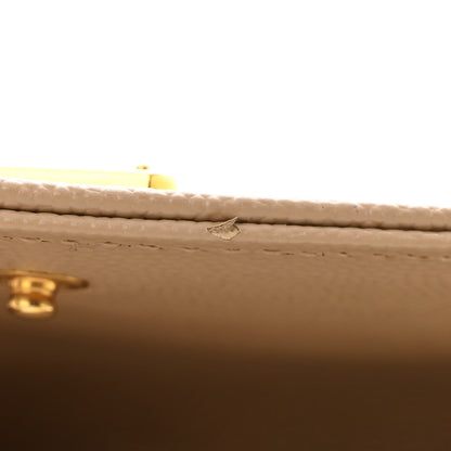 Saint Laurent Grain De Poudre Matelasse Chevron Monogram Chain Wallet Dark Beige 10 of 10