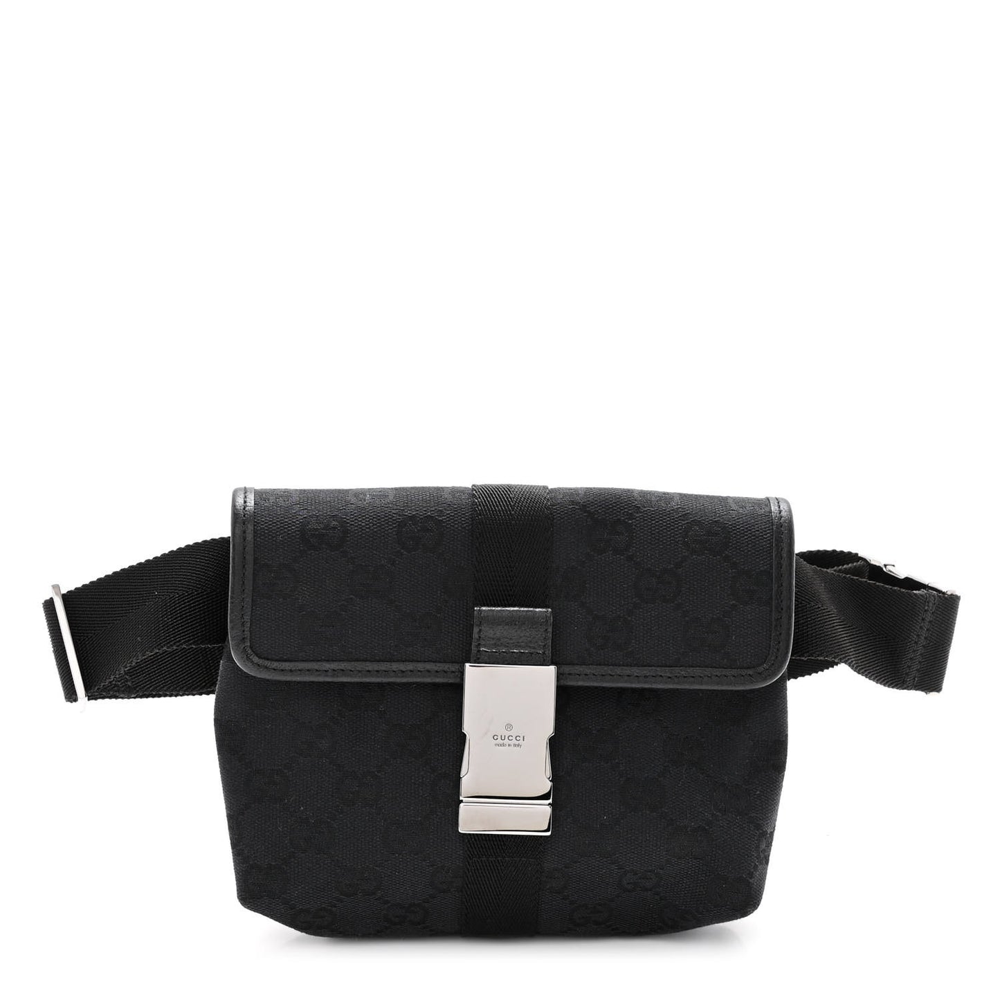 GG Monogram Web Buckle Belt Bag Black