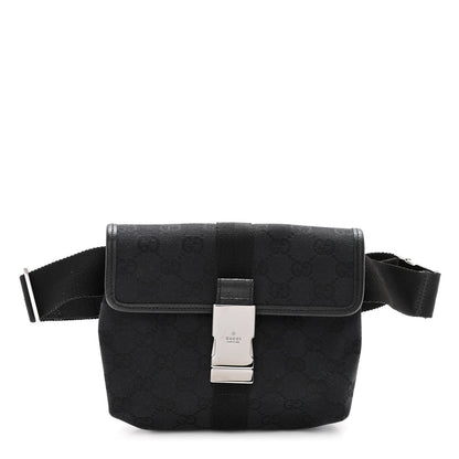 Gucci GG Monogram Web Buckle Belt Bag Black 1 of 9
