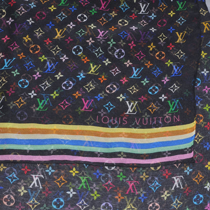 Louis Vuitton Silk Monogram Multicolor Square Scarf Black 1 of 7