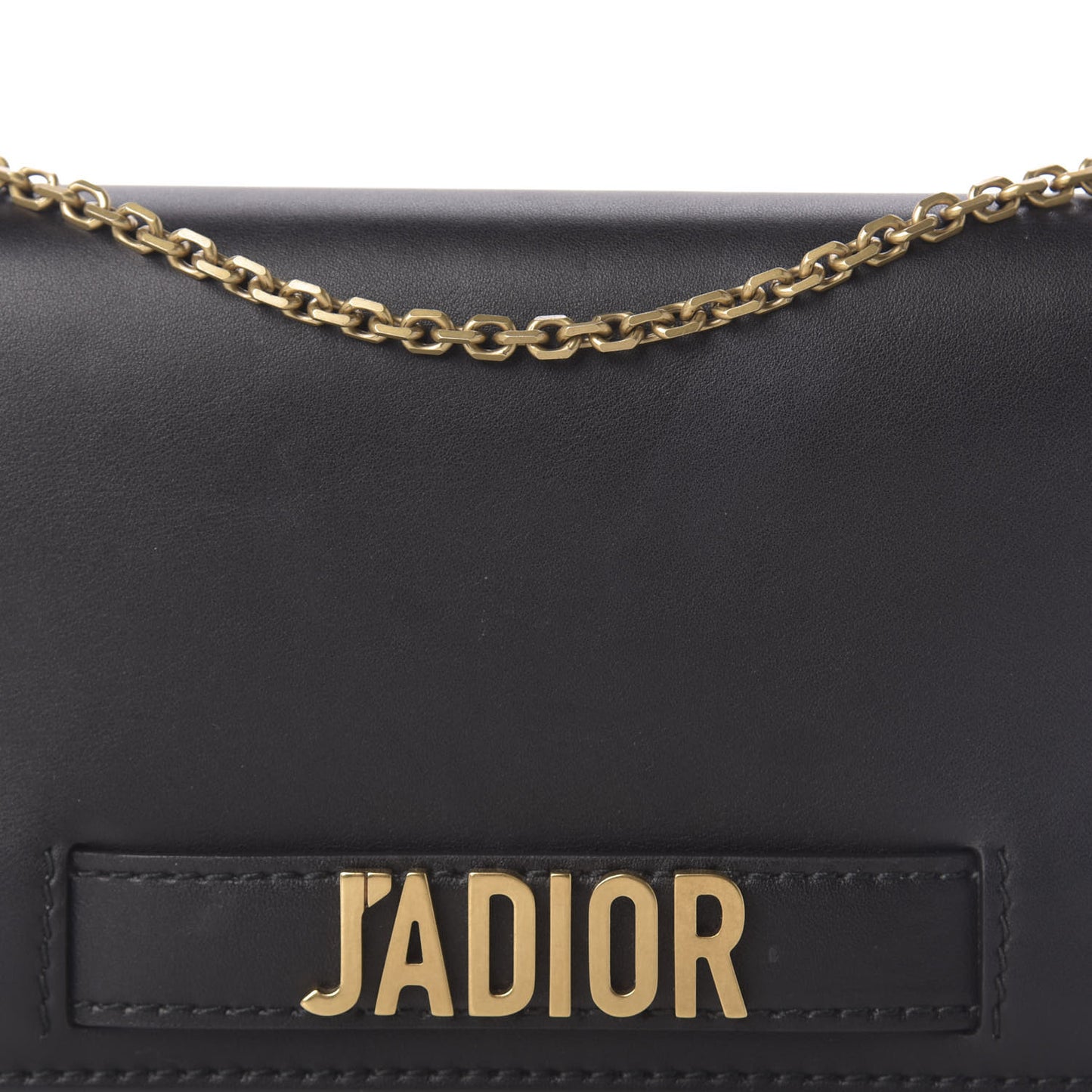 Calfskin J'Adior Wallet on Chain Pouch Black