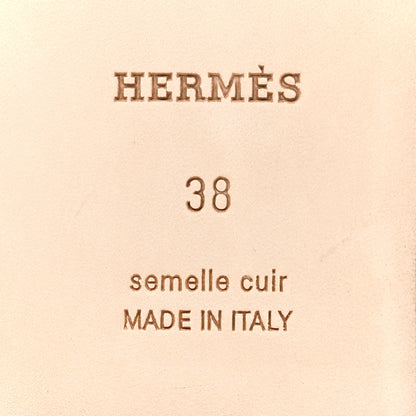 Hermes Box Calfskin Oran Sandals 38 Gold 8 of 10