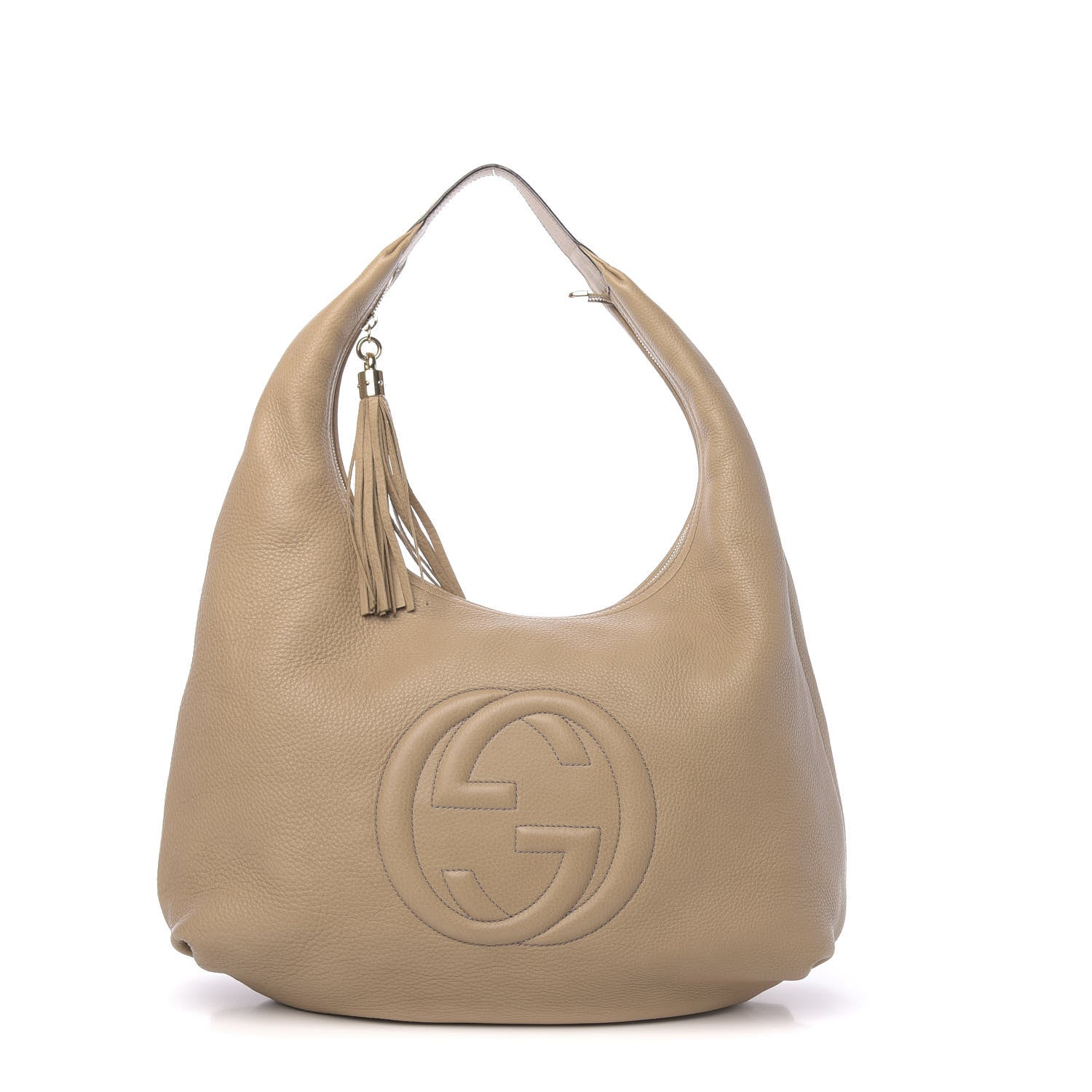 Gucci Pebbled Calfskin Large Soho Hobo Beige 1 of 12
