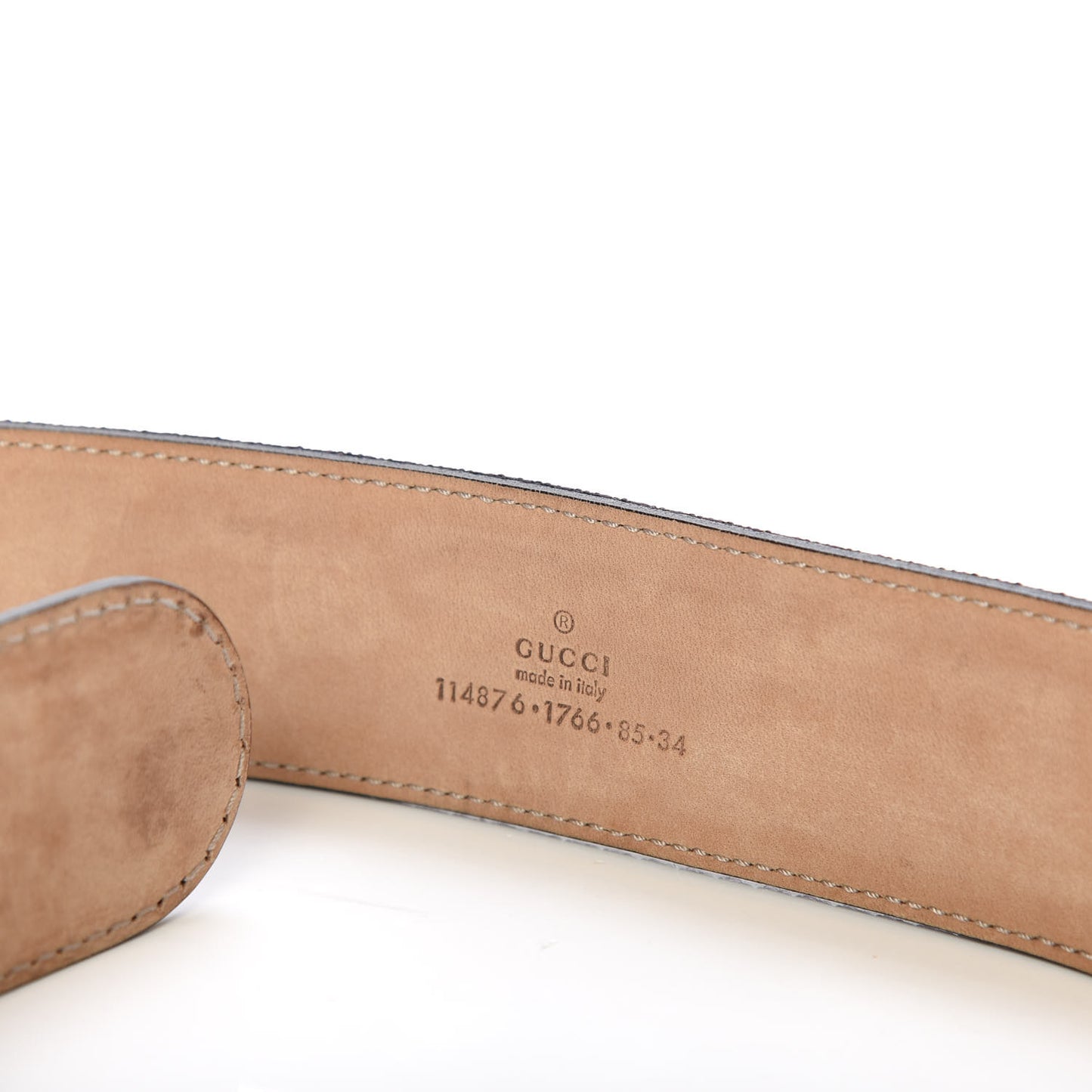 Calfskin Canvas Web Interlocking G Belt 85 34 Purple