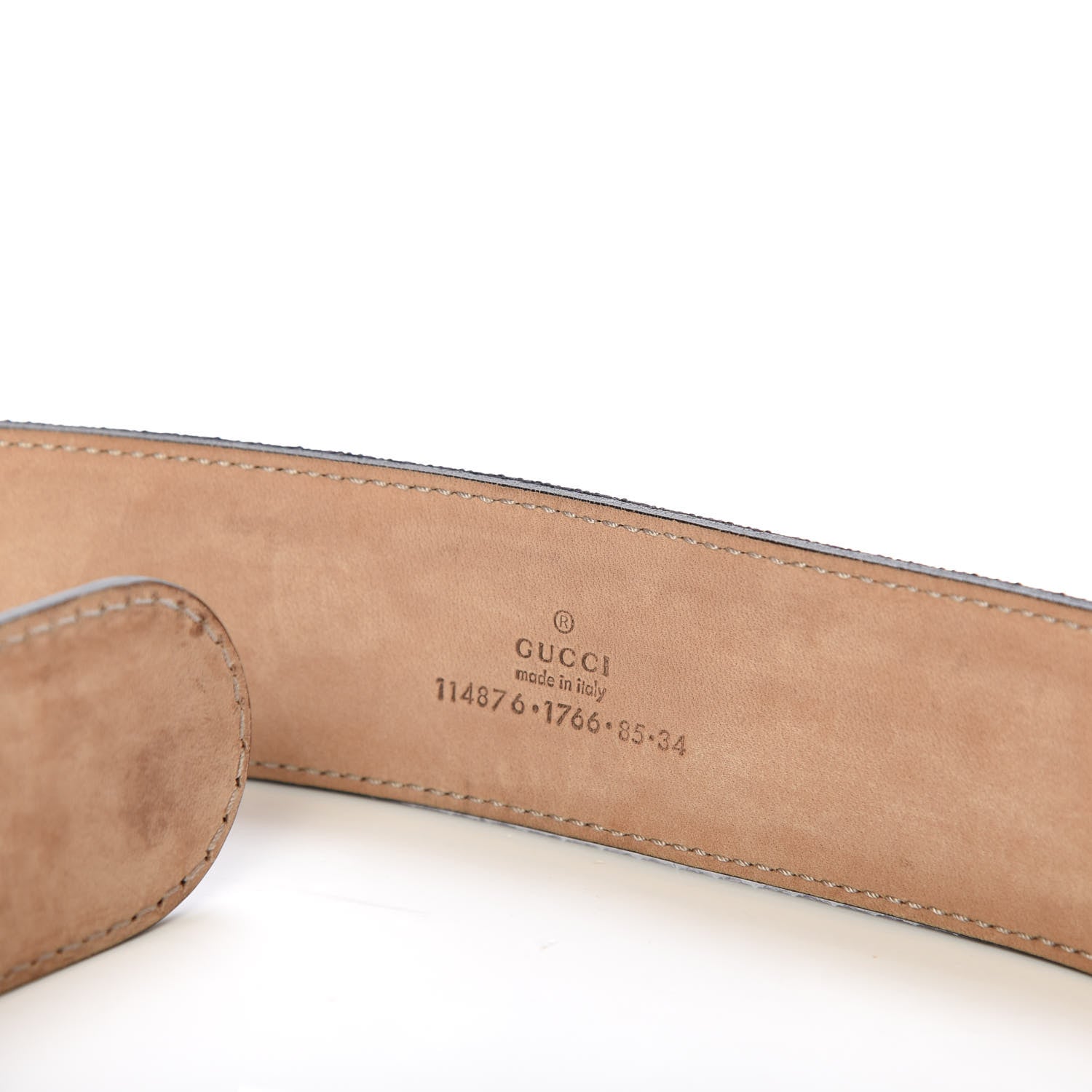 Gucci Calfskin Canvas Web Interlocking G Belt 85 34 Purple 3 of 5