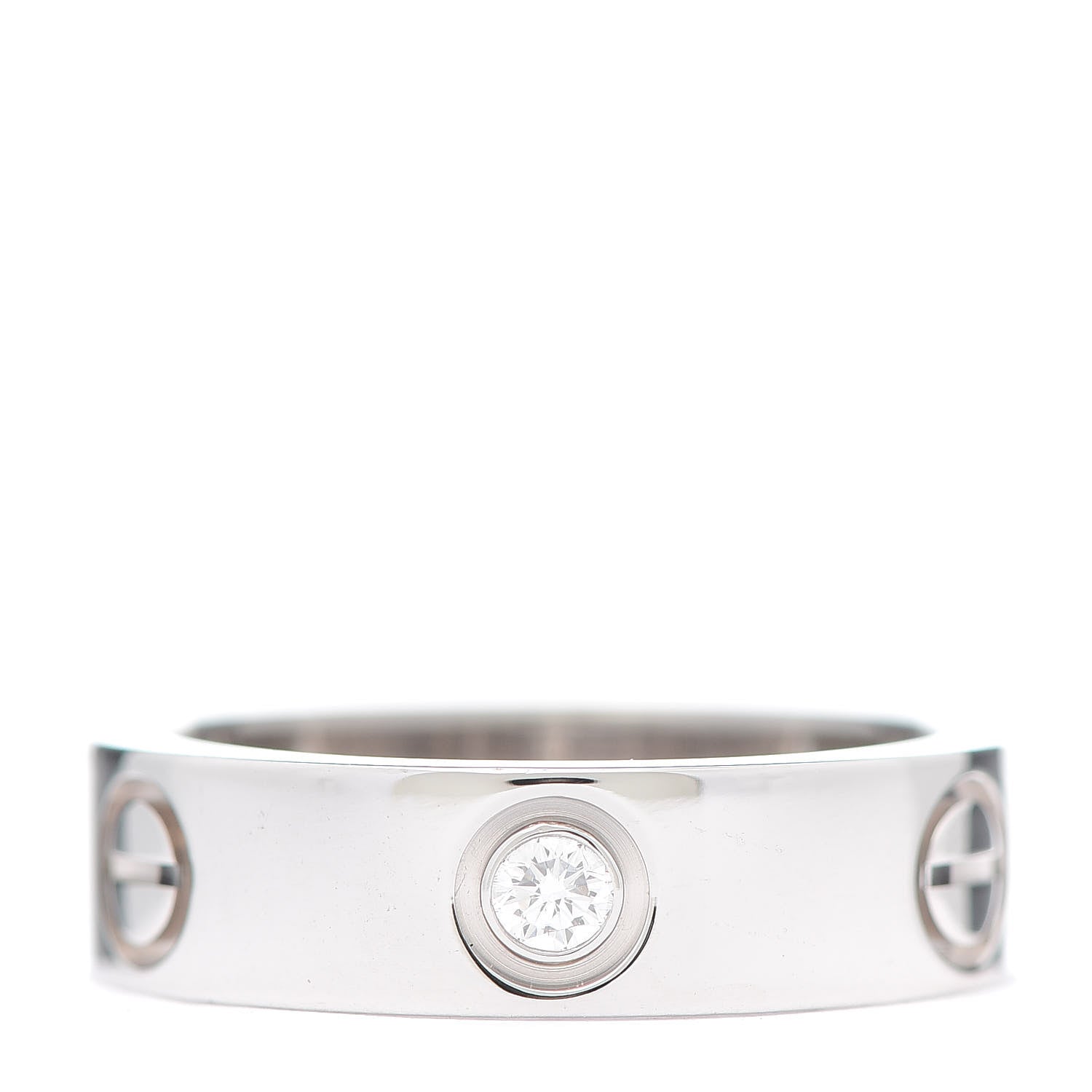 Cartier 18K White Gold 3 Diamond 5.5mm LOVE Ring 54 7 1 of 8