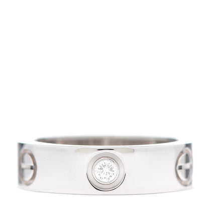 Cartier 18K White Gold 3 Diamond 5.5mm LOVE Ring 54 7 1 of 8
