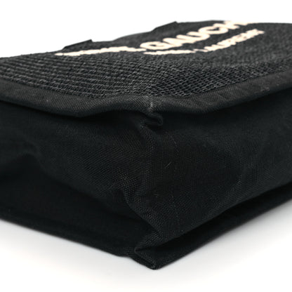 Saint Laurent Raffia Linen Calfskin Rive Gauche Tote Black 8 of 13