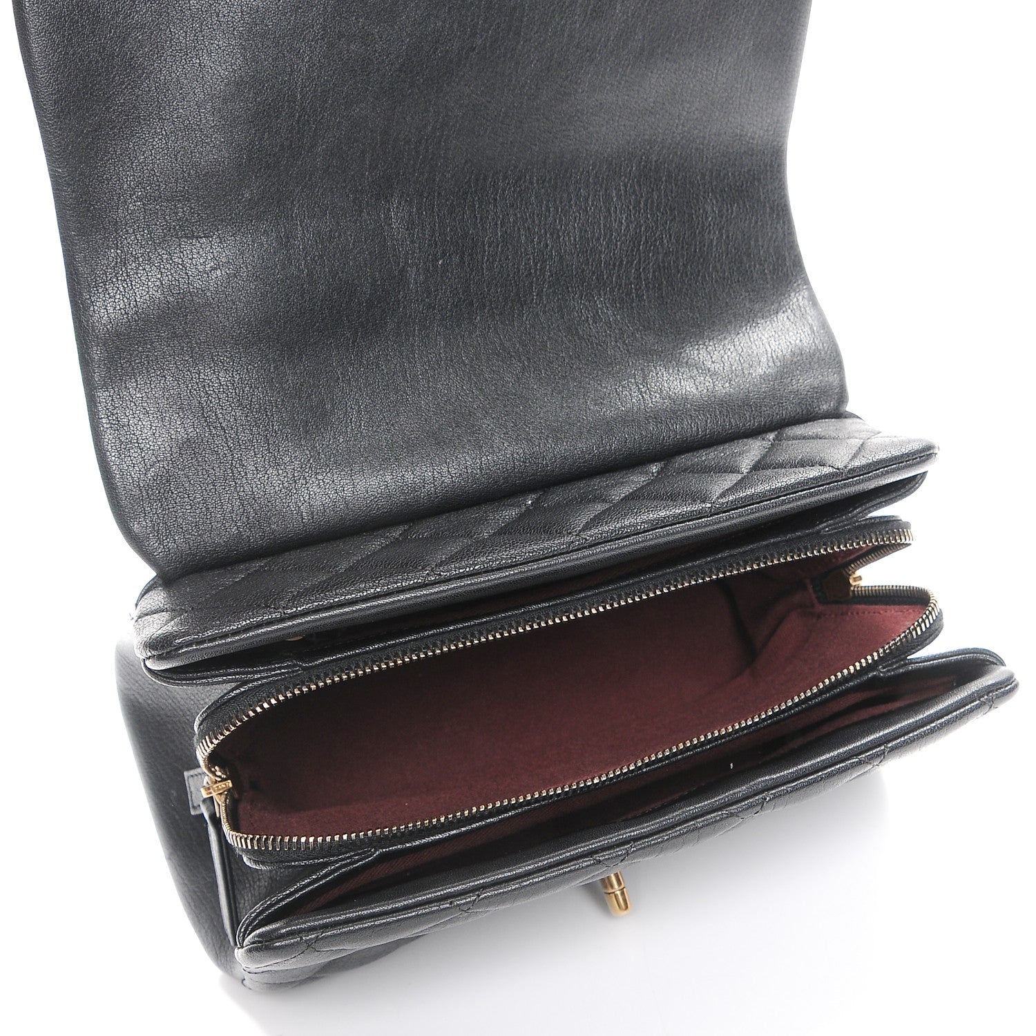 Chanel Shiny Sheepskin Quilted Small Trapezio Flap Black 5 of 7