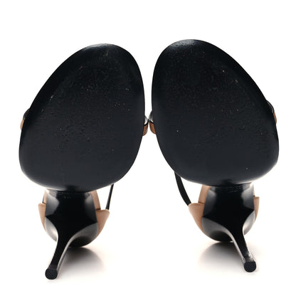 Saint Laurent Calfskin Cassandra 100 Sandals 36 Gold Brown 5 of 9
