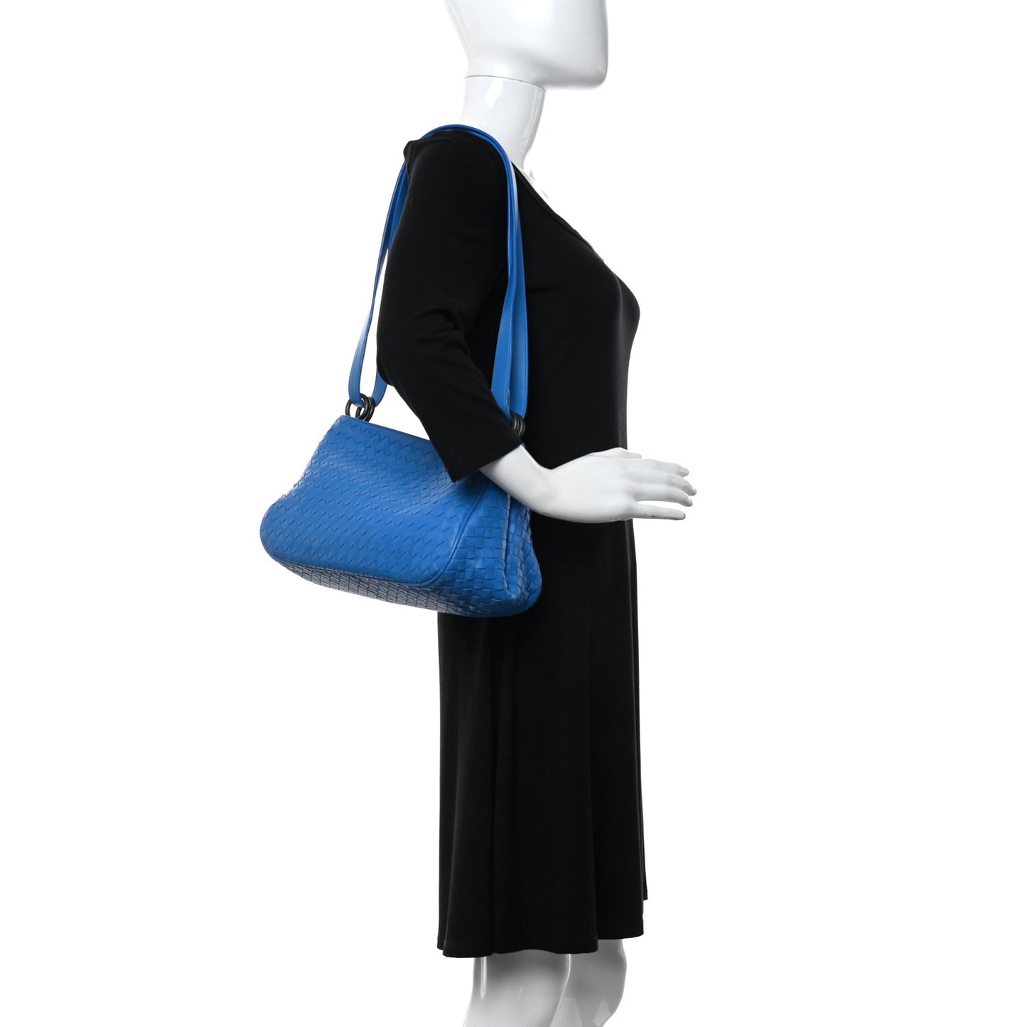 Nappa Intrecciato Shoulder Bag Bleuette