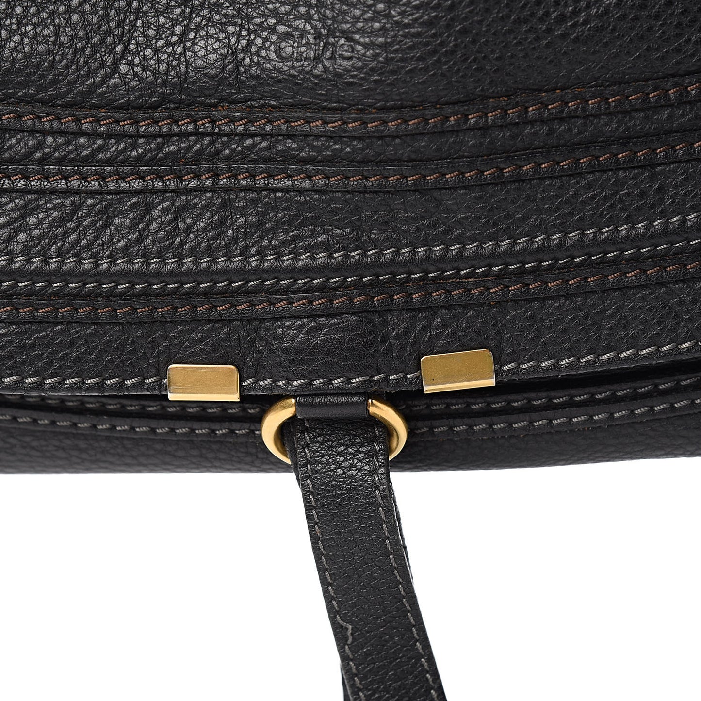 Calfskin Large Marcie Satchel Black