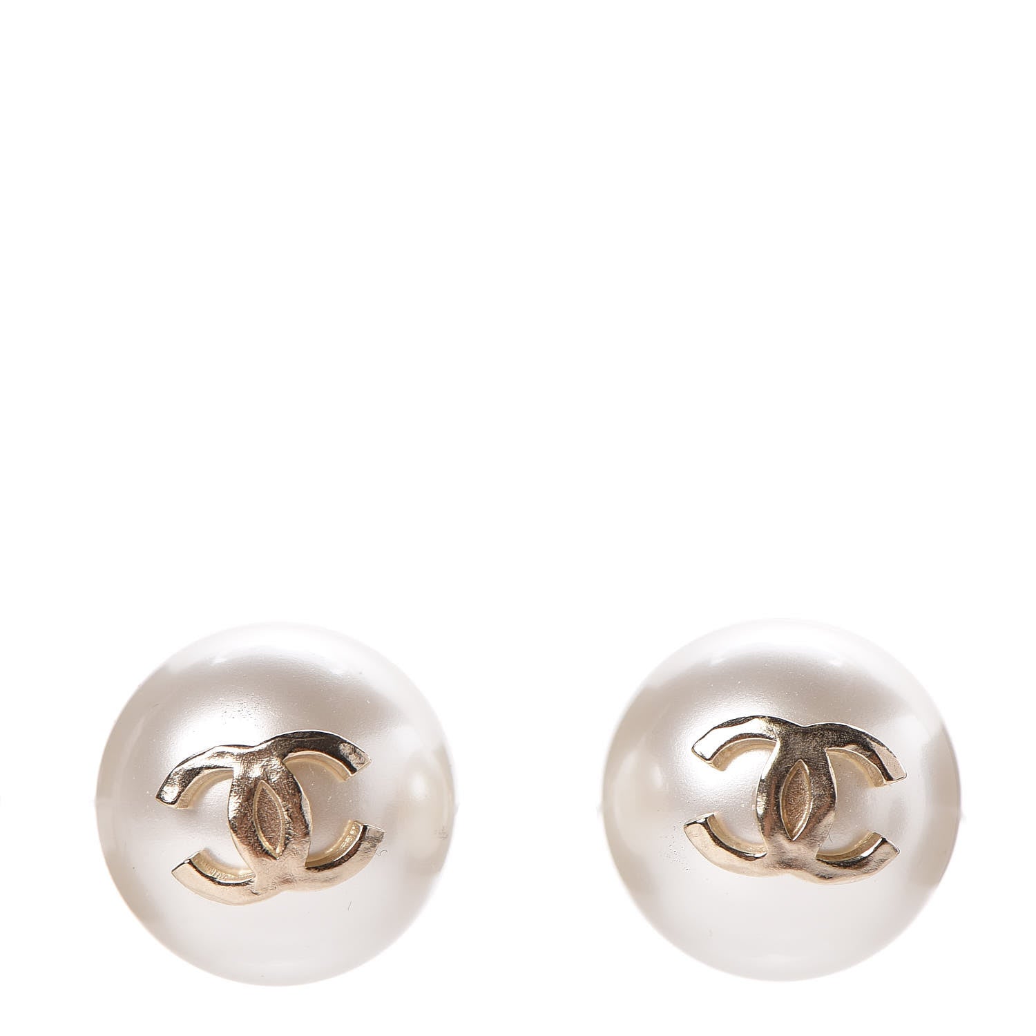 Chanel Pearl CC Large Earrings Gold 1 of 5