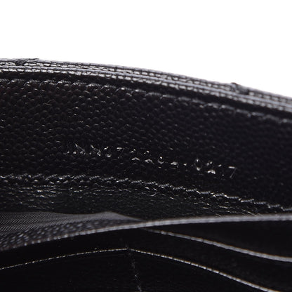 Saint Laurent Grain De Poudre Matelasse Chevron Monogram Flap Wallet Black 8 of 9