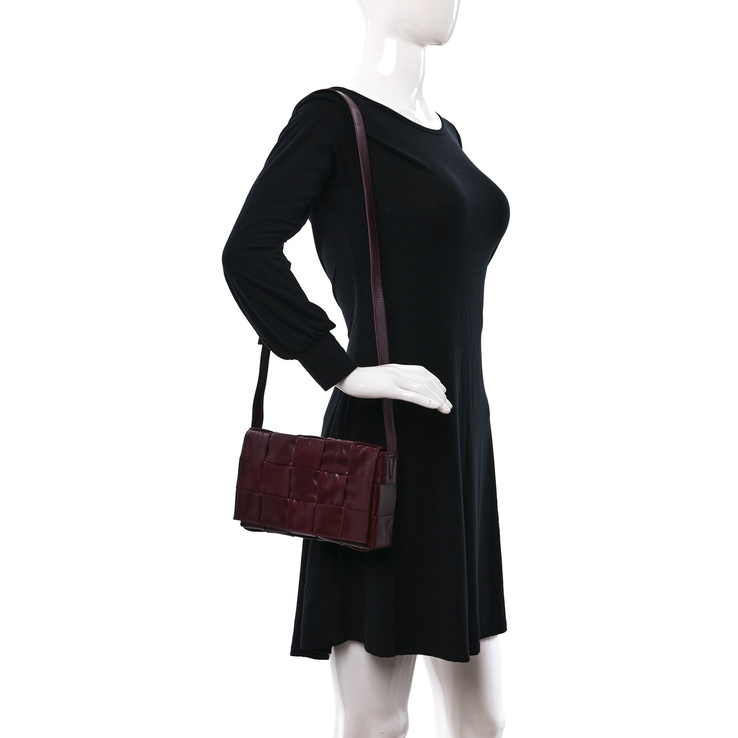 Paper Calfskin Maxi Intreccio Cassette Crossbody Bag Barolo