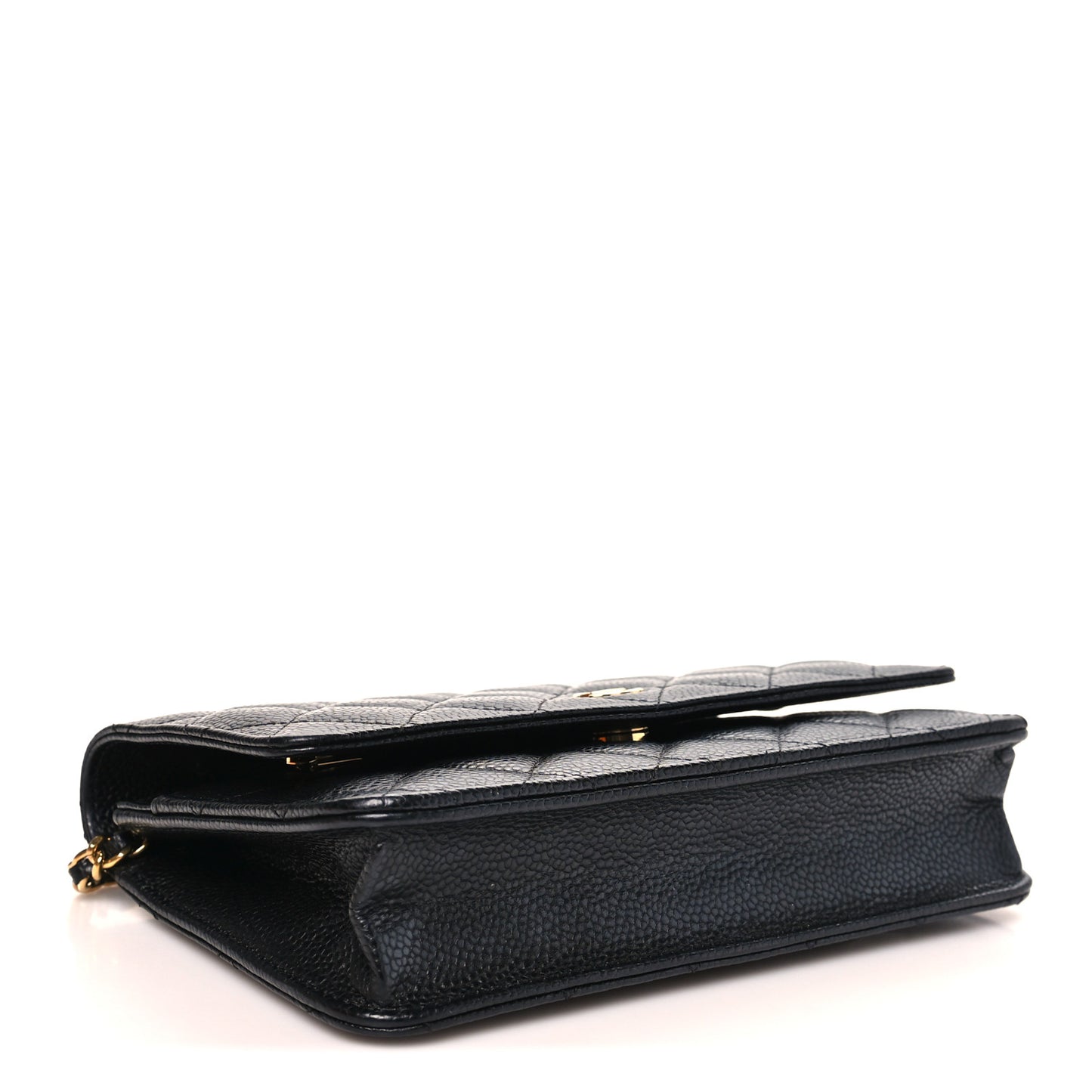Caviar Quilted Wallet on Chain WOC Black