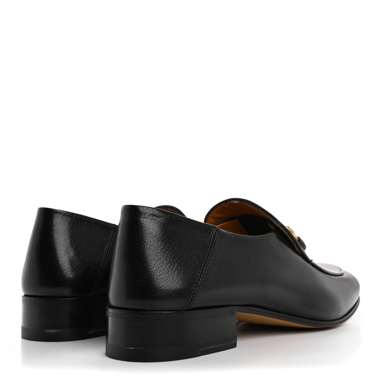 Gucci Goatskin Womens Horsebit Mid-Heel Loafers 39 Black 5 of 9